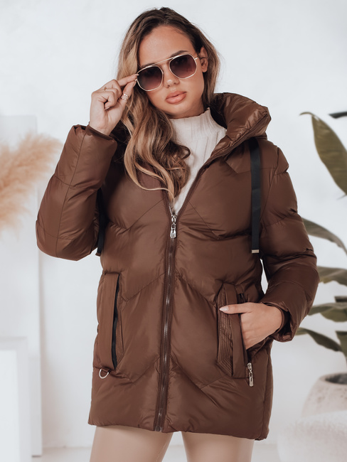 Kurtka zimowa damska SALVONA brązowa pikowana Dstreet TY4998
