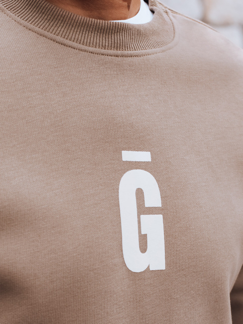 Bluza męska z nadrukiem kamelowa Dstreet BX5923