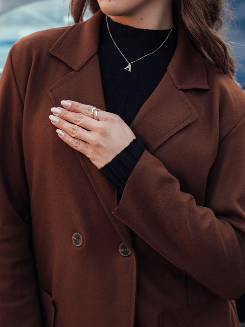 Płaszcz damski oversize LINNORE długi brązowy Dstreet NY0705