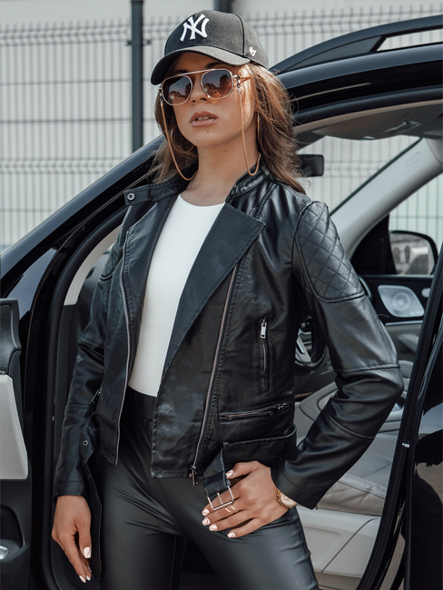 Kurtka skórzana damska ramoneska ERIPA czarna Dstreet TY4555