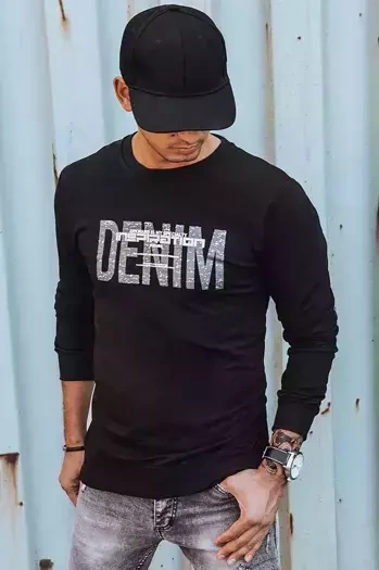 Bluza męska z nadrukiem czarna Dstreet BX5359