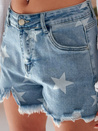 Spodenki damskie jeansowe w gwiazdki MOONSTAR niebieskie Dstreet SY0471