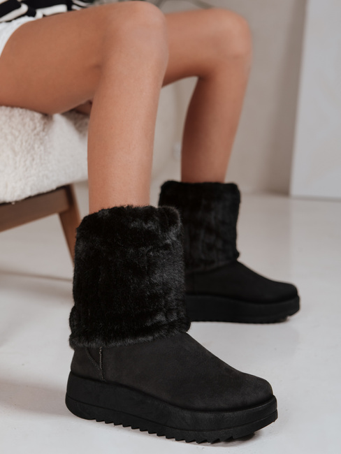 Śniegowce damskie zamszowe czarne Dstreet ZY1279