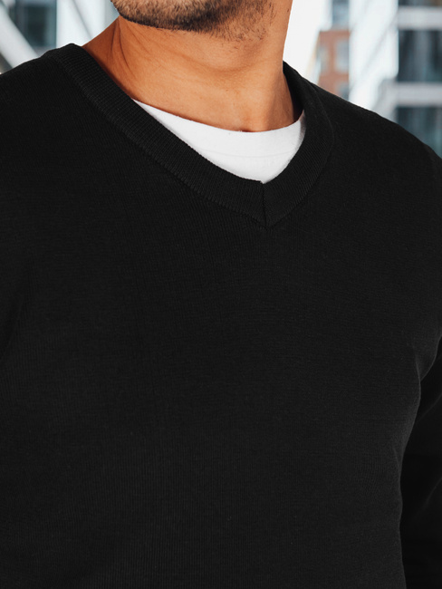 Sweter męski w serek czarny Dstreet WX2314