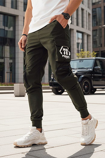 Spodnie męskie bojówki zielone Dstreet UX4165