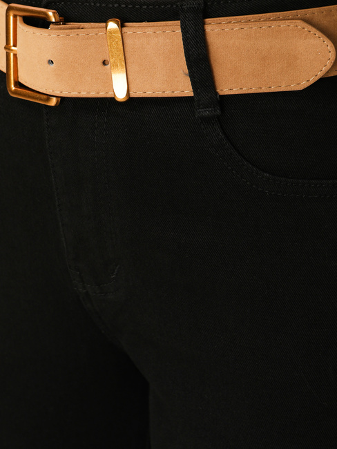 Spodnie damskie mom fit z paskiem czarne Dstreet UY2873