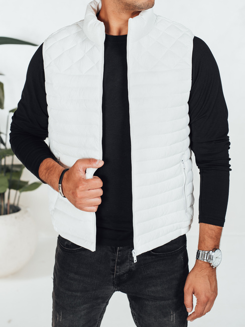 Kamizelka męska pikowana biała Dstreet TX5075