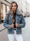 Kurtka damska FURDENIM jeansowa z futerkiem jasnoniebieska Dstreet TY4755z