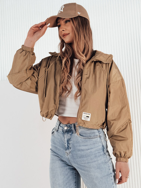 Kurtka przejściowa damska z kapturem ISCAR beżowa Dstreet TY4208