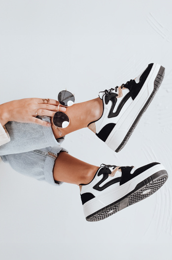 Sneakersy damskie na platformie BEIMEI czarne Dstreet ZY1005