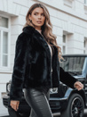 Płaszcz damski futerkowy GLAMFLUFFY krótki czarny Dstreet TY4985