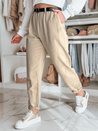 Spodnie damskie chinosy z paskiem TAILANDI latte Dstreet UY2549