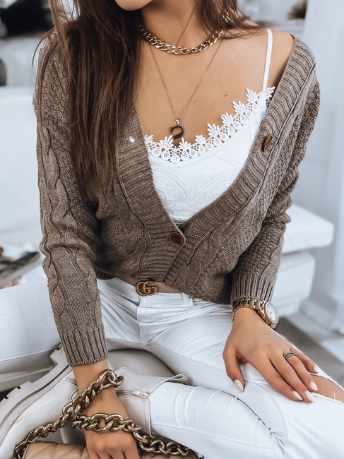 Sweter damski rozpinany DURKI beżowy Dstreet MY1644