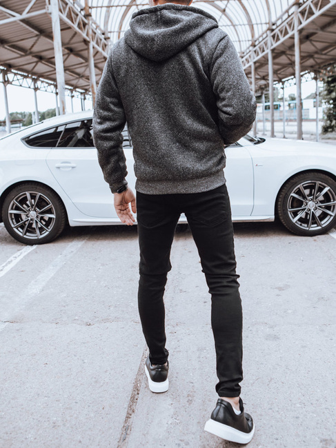 Rozpinana bluza męska ocieplana ciemnoszara Dstreet BX5598