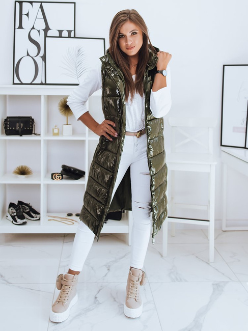 Kamizelka pikowana damska GANTINI zielona Dstreet TY2018