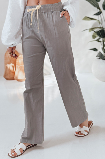 Spodnie damskie casualowe wide leg BOHO DAY szare Dstreet UY2650