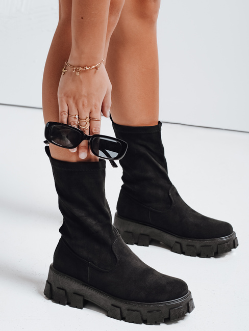 Botki damskie na platformnie czarne Dstreet ZY1135