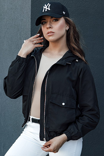 Kurtka przejściowa damska z kapturem BELIJ czarna Dstreet TY4470