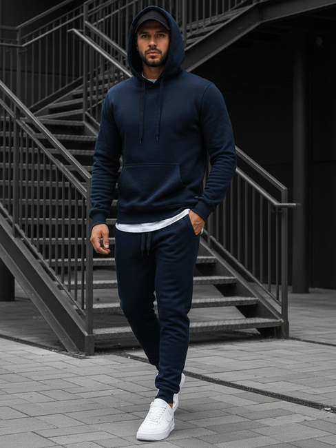 Bluza męska z kapturem granatowa BX3001