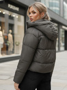 Kurtka damska zimowa krótka pikowana ciemnoszara Dstreet TY5443