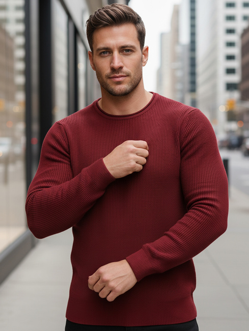 Sweter męski bordowy WX2295