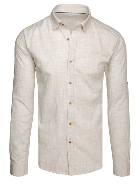 Koszula męska casualowa beżowa Dstreet DX2652