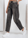 Jeansy damskie wide leg z paskiem czarne Dstreet UY2744