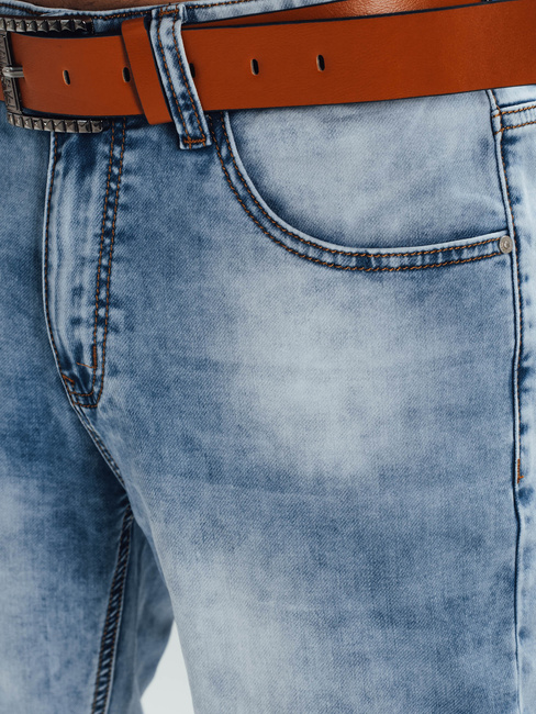 Spodenki męskie jeansowe niebieskie z paskiem Dstreet SX2564