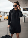 Bluza damska długa z kapturem oversize TIMMY czarna Dstreet EY1931