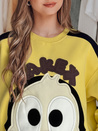 Bluza damska oversize z naszywkami CUTE MAKEX żółta Dstreet BY1489