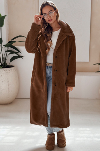 Płaszcz zimowy damski teddy futrzany długi kamelowy Dstreet NY0759