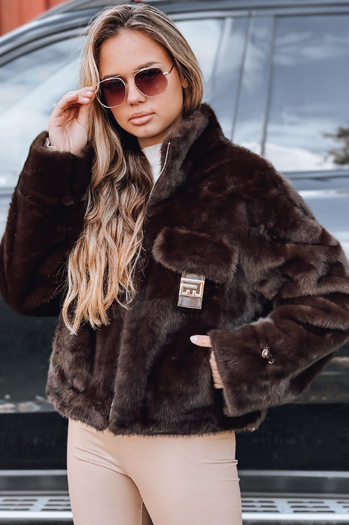 Futerko damskie krótkie brązowe Dstreet TY5241