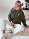 Bluza damska oversize z haftem SOFTRUS zielona Dstreet BY1409