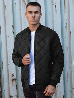 Kurtka męska pikowana bomber jacket czarna TX4847_3