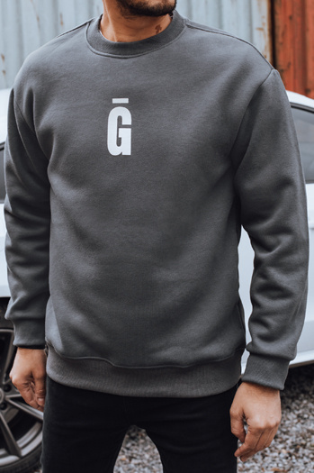 Bluza męska z nadrukiem grafitowa Dstreet BX5921