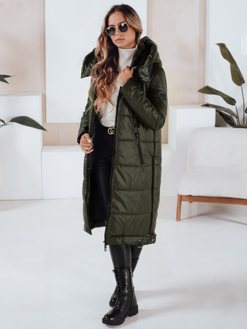 Kurtka damska przejściowa ORVITA pikowana z kapturem zielona Dstreet TY5025