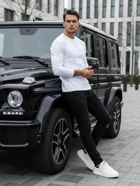 Longsleeve męski biały Dstreet LX0579