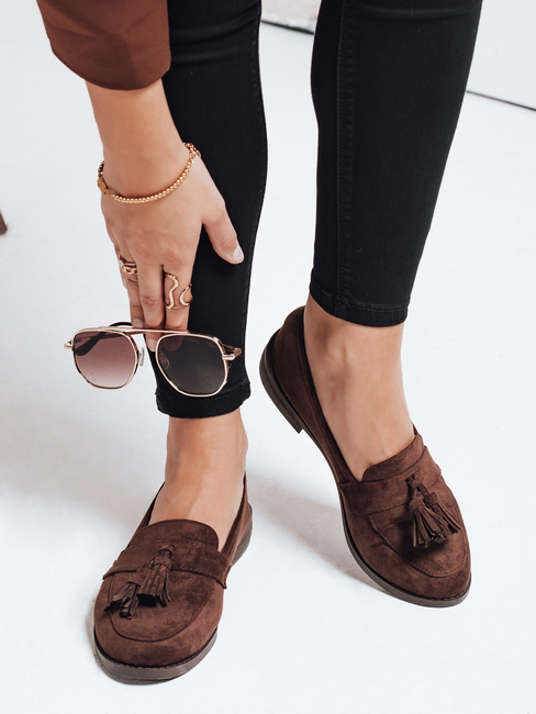 Mokasyny damskie zamszowe brązowe Dstreet ZY1168