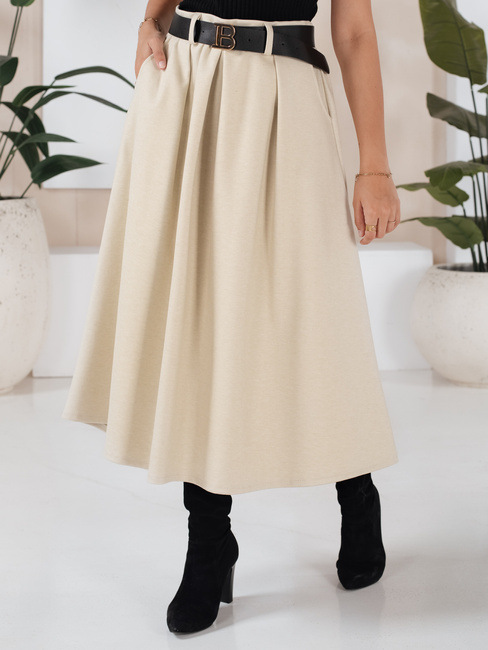 Spódnica midi damska jasnobeżowa Dstreet CY0477