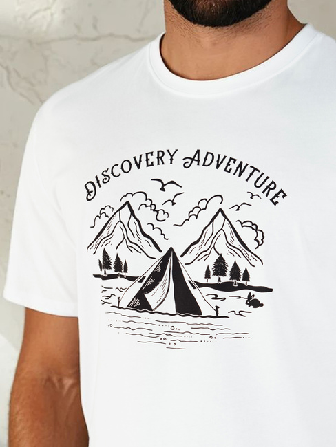 Koszulka męska z nadrukiem biała Dstreet RX5412