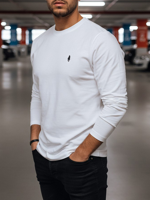 Longsleeve męski biały Dstreet LX0564