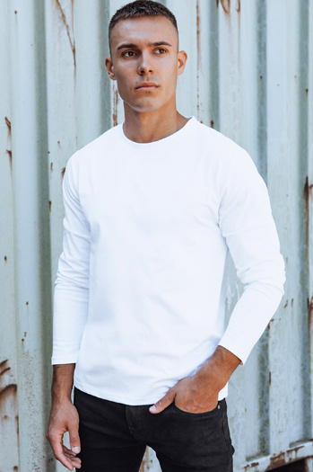 Longsleeve męski biały Dstreet LX0579
