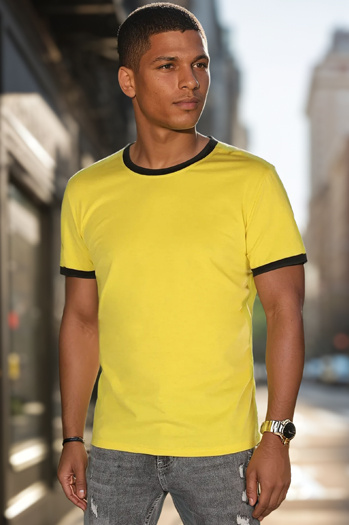 T-shirt męski basic żółty Dstreet RX5660