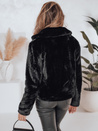 Płaszcz damski futerkowy GLAMFLUFFY krótki czarny Dstreet TY4985