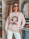 Bluza damska oversize z nadrukiem LALA VIBE różowa Dstreet BY1505