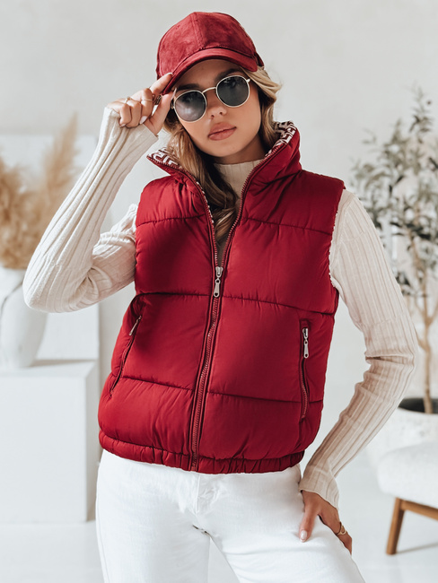 Kamizelka damska pikowana URBANELLE bordowa Dstreet TY4972