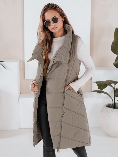 Kamizelka damska pikowana SERKIS zielona Dstreet TY3279