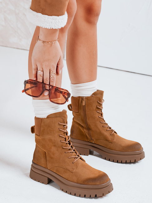 Botki damskie BASTEL kamelowe Dstreet ZY0425