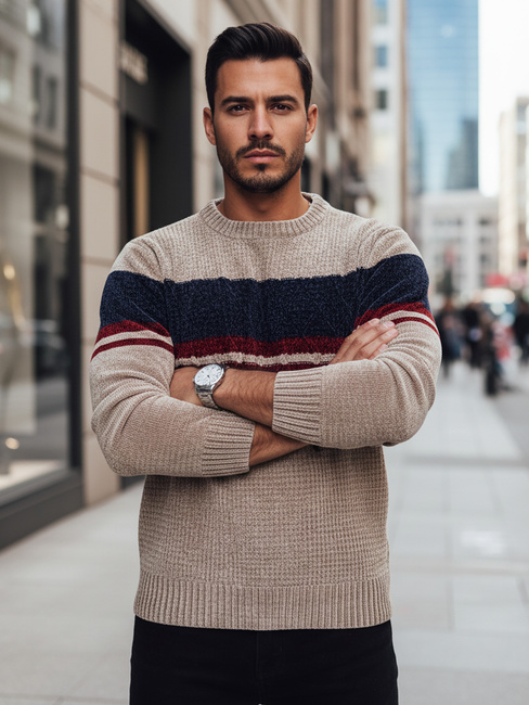 Sweter męski brązowy Dstreet WX2243z