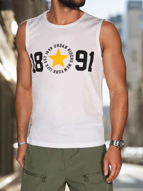 Męska koszulka bez rękawów biała Dstreet RX5651